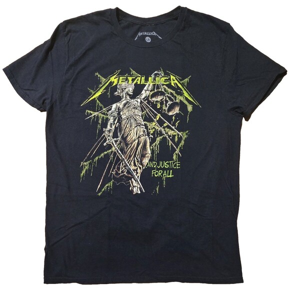 Metallica Shirt And Justice For All Black L 2017 Lady Justice Rock Band Tee - Picture 1 of 6